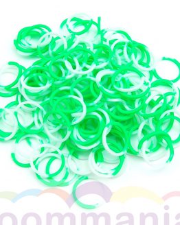 Grün weiß rainbow loom gummibander kauft man online bei Loommania.de der onlineshop shop