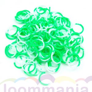Grün weiß rainbow loom gummibander kauft man online bei Loommania.de der onlineshop shop