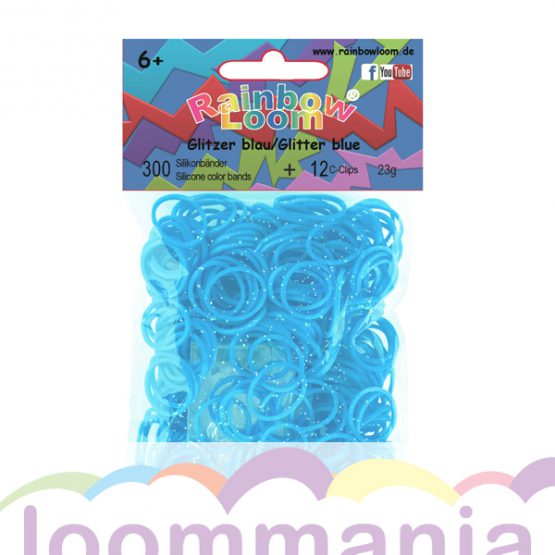 rainbow loom gummibänder glitzer blau kaufen im online shop loommania.de