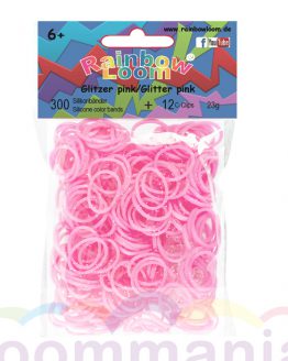 rainbow loom gummibänder glitzer pink kaufen im online shop loommania.de