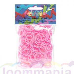 rainbow loom gummibänder glitzer pink kaufen im online shop loommania.de