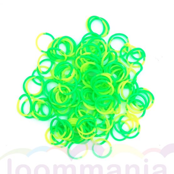 Rainbow loom grün gelbe gummibänder kaufen im online shop loommania.de onlineshop