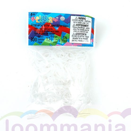 Rainbow Loom gummibänder glitzer weiss zu kaufen bei Loommania.de onlineshop