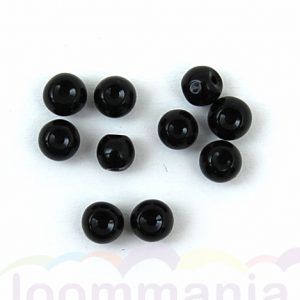 Mit Rainbow Loom perlen glanzend Schwartz aus 4 mm Glas machst du die figuren (tieren und popchen) extra schön